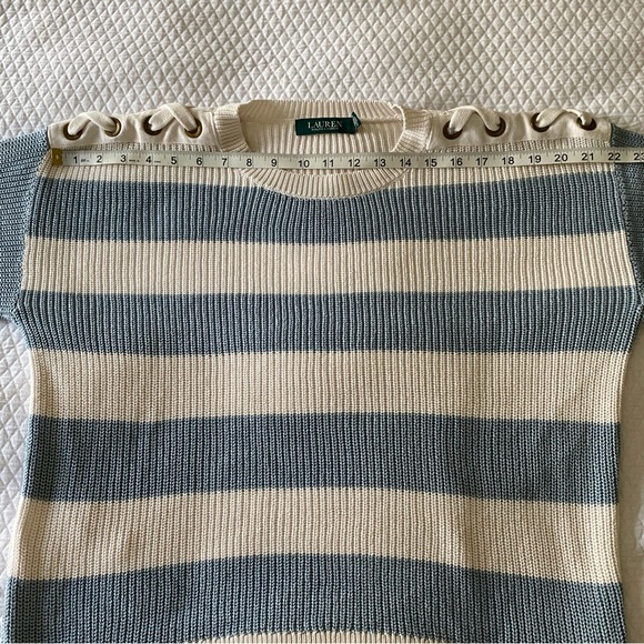 Lauren Ralph Lauren Blue and White Stripe Sweater Size M - Picture 8 of 9